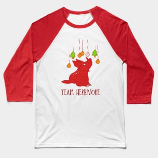 Vegan Christmas - Vegetarian Xmas - Team Herbivore Baseball T-Shirt